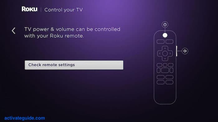Remote control setup Roku player