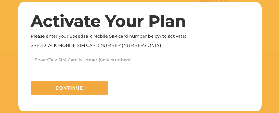 speedtalkmobile.com/activate SIM Card