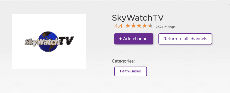 SkyWatch TV on Roku