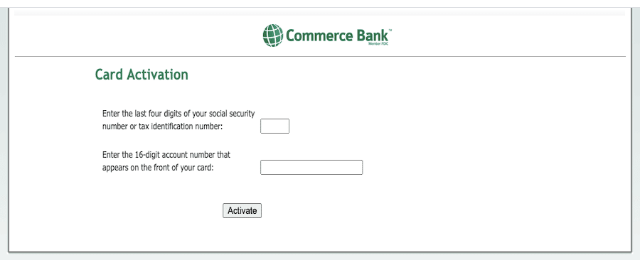 Commercebank.com Activate and Login Credit Card Online