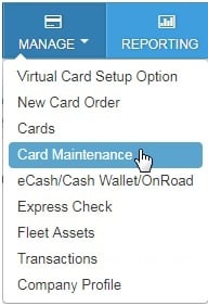 Comdata Payroll Card manage