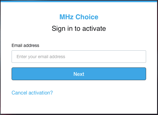 Activate MHz Choice app