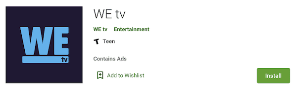 Activate WEtv on Android TV