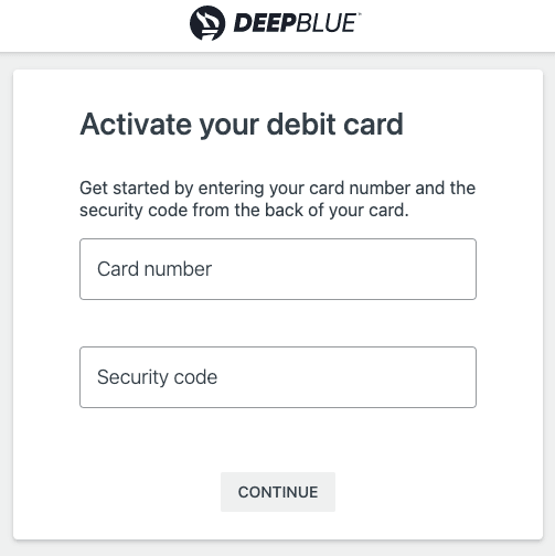 deepbluedebit.com activate