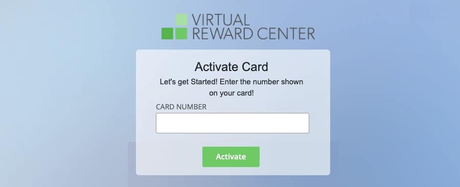 Activate Virtual Reward Center Card