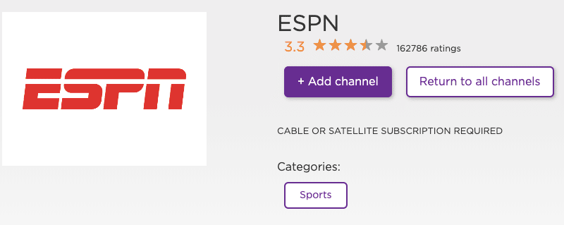 ESPN on Roku