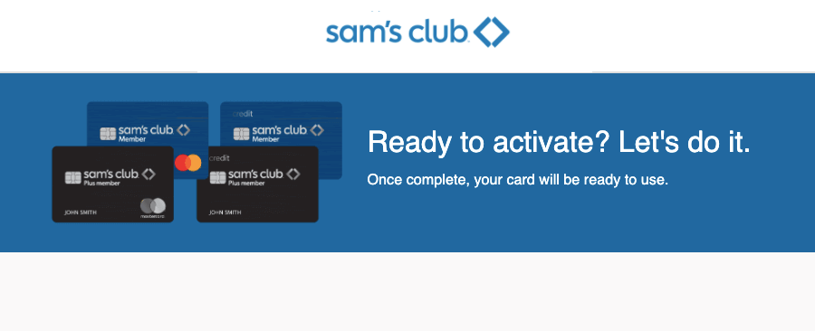 samsclubcredit.com/activate card